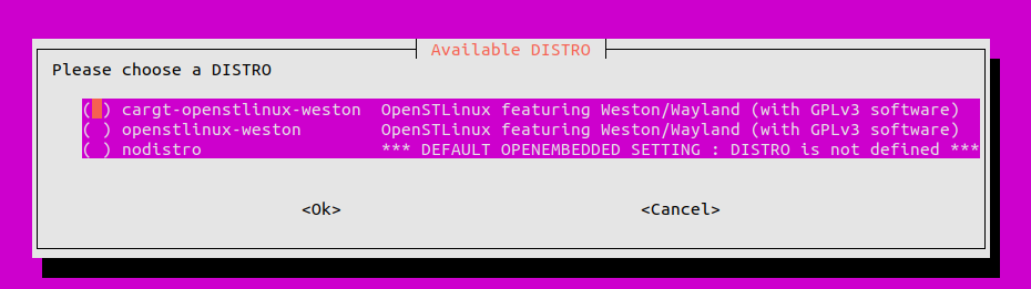 STM32MP2 list of distro choices